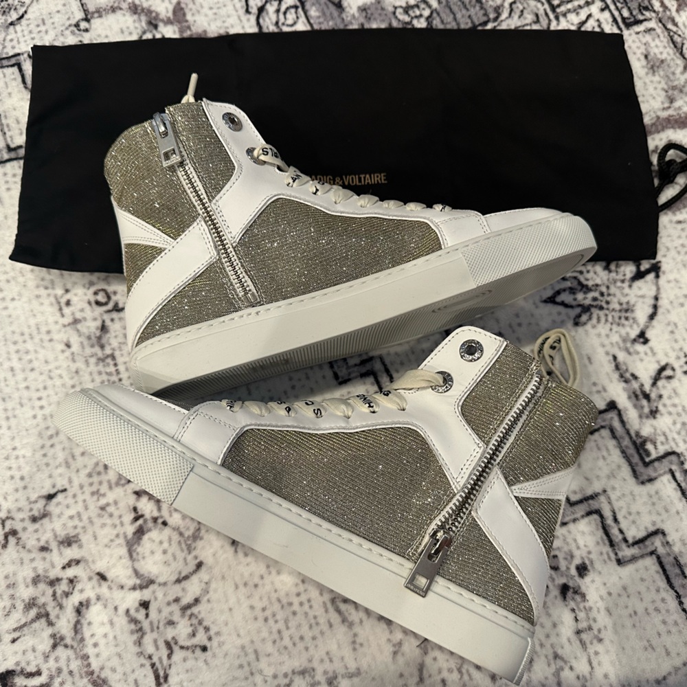 Women's Glitter High-Top Sneakers